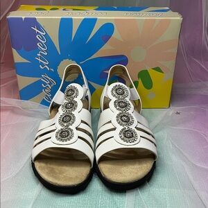 Easy Street Samira White Sandals